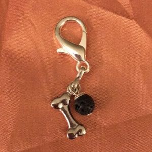 Dog Bone Flea Clip On with a Lava Ball Diffuser for essential oils